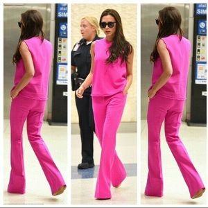 Victoria Beckham Pink Trouser & Tank Set medium top sz 4 pants